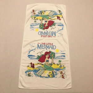 Vintage Disney Little Mermaid Towel Franco Cotton 43.5  x 22 Inch Taiwan